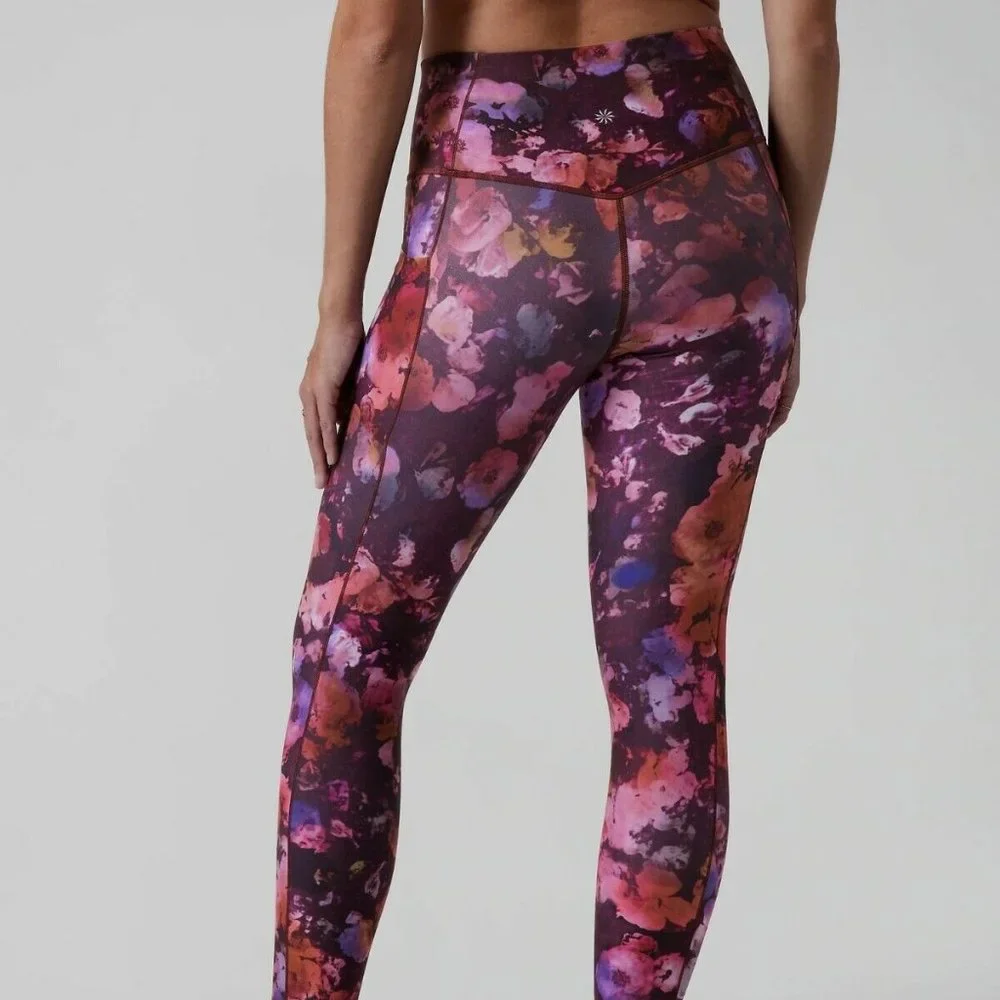 Athleta Salutation Stash Pocket II Printed Tight size 3X Dappled Bloom